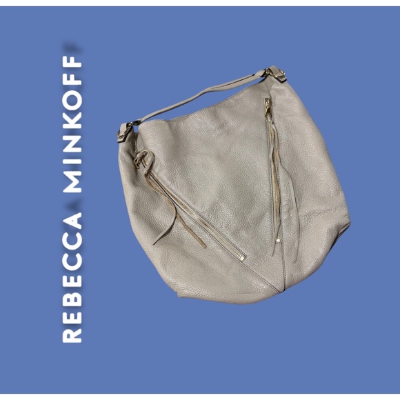 REBECCA MINKOFF MOTO ASYMMETRICAL ZIP HOBO SHOULDER BAG - Picture 1 of 12